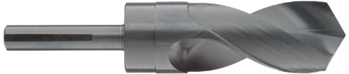 Chicago Latrobe 190F Aço de alta velocidade reduziu a broca de haste, acabamento de óxido preto, haste plana, ponto convencional