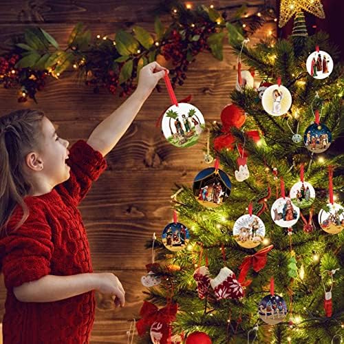 Christmas Jesuss pendente de decoração de árvore de Natal Listagem de férias Decorações centrais de Natal ao vivo