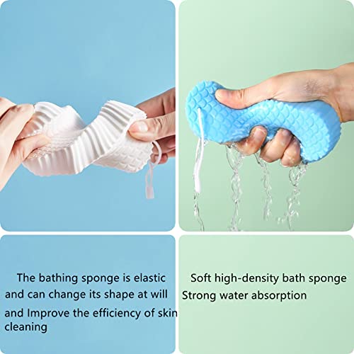 2 peças Esponja de banho esfoliante ultra macia, esponja de chuveiro para o corpo de banho macio, esfoliante de esfoliante de spa Remova de pele morta, esponjas de banho 3D para chuveiro, esponja de banho reutilizável para adultos crianças