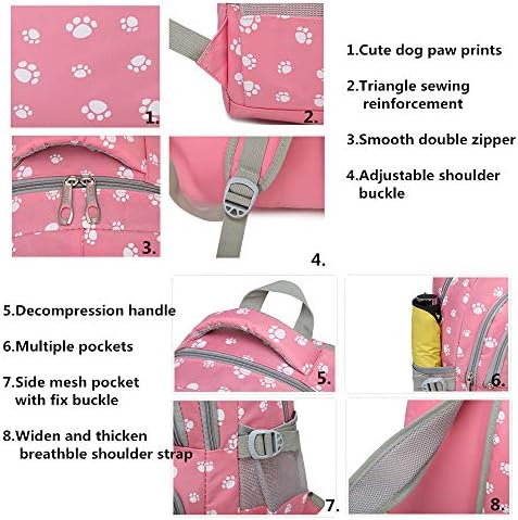 Dog Paw Printa Backpack da bolsa de estudantes da escola primária para estudantes