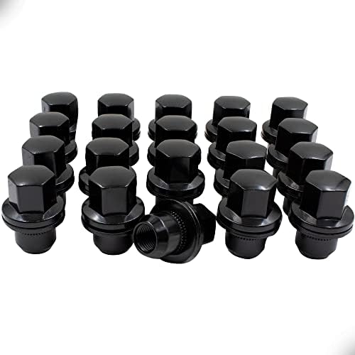 Acessórios para rodas Conjunto de 20 nozes pretas 14x1.5 Mag Seat Gargs 1,83 de altura 0,87 com arruela de arruela Fit