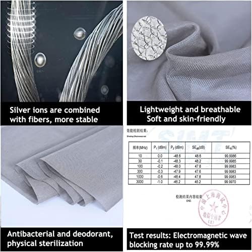 AMNOOL EMF blindagem Faraday Galze Fabric Pure Silver Fiber Anti Radiação, EMP, RFID, Isolamento de Fabric EMI, Largura