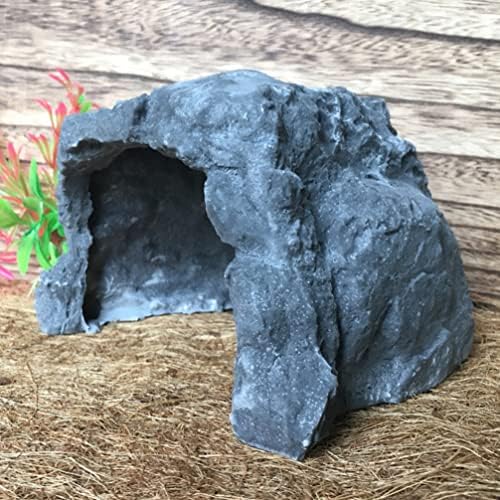 Popetpop grande caverna de esconderijo de rochas de rochas: resina rock tartaruga habitat lagarto abrigo de bab -tasking decoração de terraço para lagartelhas aranhas sapos