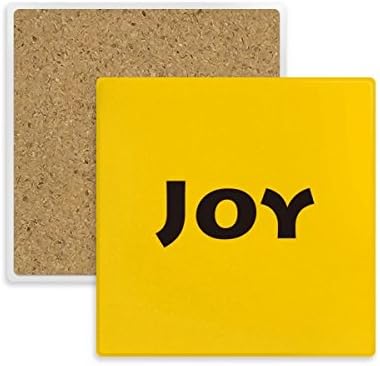 Joy Word Inspirational Quote Sayings Square Coaster Cup Holder de caneca absorvente Pedra para bebidas 2pcs presente