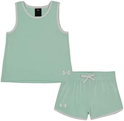 Under Armour Girls Camisa de manga curta e shorts, alongamento durável e peso leve