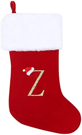 Monogram de meias de Natal estocando clássico decoração personalizada de meia para a temporada de festas de férias em família
