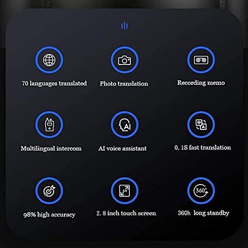 Dispositivo de tradutor de idioma DailyInt ， tela sensível ao toque de 2,8 polegadas suporta 106 idiomas e 70 detalhes, tradução instantânea de câmera de voz/gravação/foto para mais de 200 países que aprendem negócios de viagem