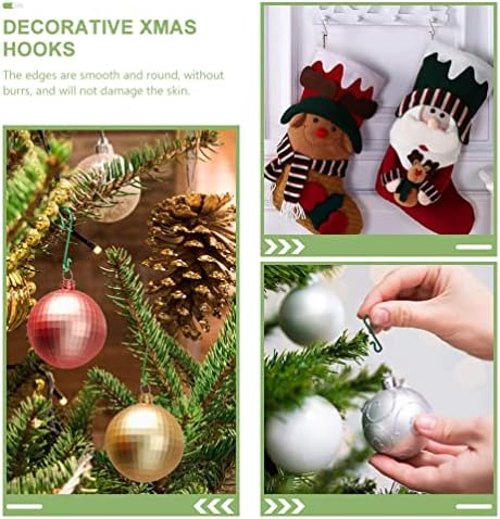 Nolitoy Home Decor Decoração Verde Ornamento de Natal Ganchos: 200pcs Árvore de Natal Cabides de Decoração de Jancos de Marque