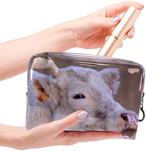 Bolsa de maquiagem tbouobt bolsa de bolsa cosmética bolsa bolsa com zíper, vaca de animais