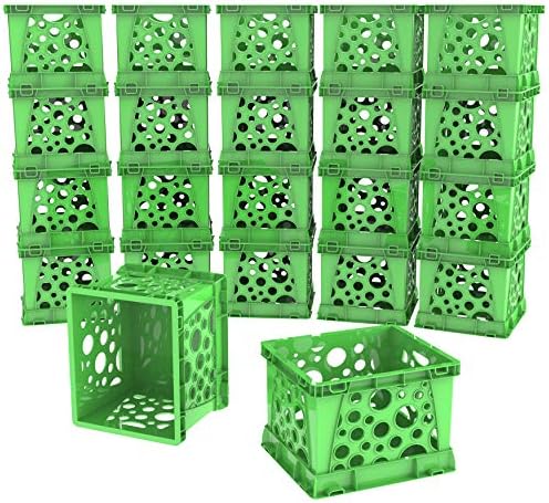 Micro Crate Storex, 6,75 x 5,8 x 4,8 polegadas, verde, 18 pacote
