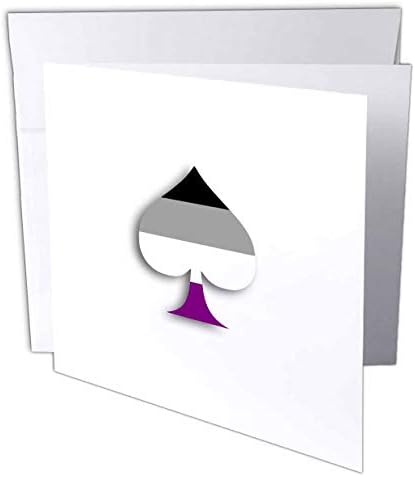 3drose aromântico aspa assexuada na bandeira de orgulho assexualidade Cores de bandeira ACE ACE - Cartão de felicitações, 6 por 6 polegadas