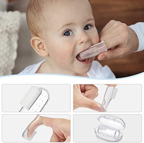 Haakaa Treinamento de dentes de dentes conjunto de dentes Kit de cuidados oral, escova de dentes de silicone macia para bebê, bebês, crianças pequenas e crianças, blush