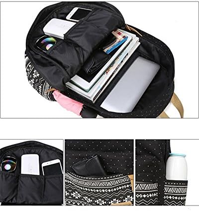 Conjunto de mochilas da Bagtop School -Canvas Girls Teen Girls 15 Laptop Backpack + Bolsa de Cooler + Backpack de cordão + bolsas