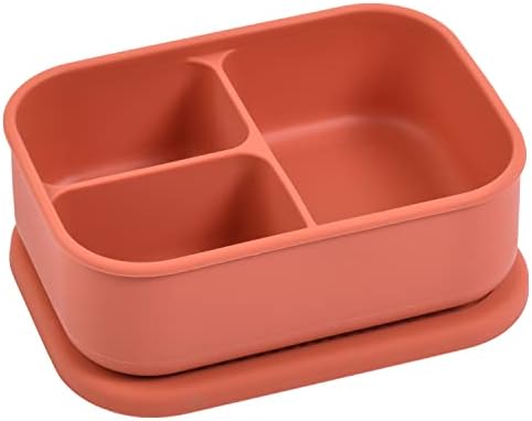 Três pequenos bolinhos - Bento Box Box Box Reutilable Silicone Lunch Boites Recipiente à prova de vazamentos com 3 compartimentos