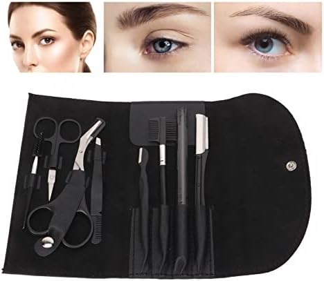 Kit profissional de sobrancelha 8 pcs kit de brooming Black Rustroft Stainless Helfing para mulheres e homens Kit Ferramentas