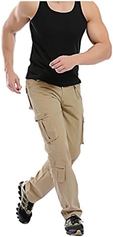 Sorto para o botão Multi-bolso de calça de carga com zíper ostentam calças casuais calças táticas de acampamento ao ar livre