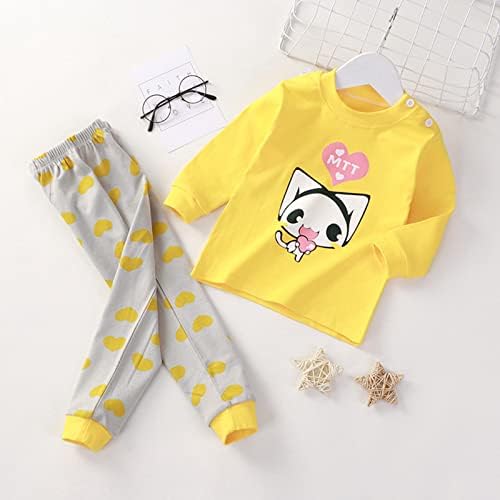 Lykmera criança meninos meninos meninos roupas caseiras mole estampas de desenhos animados de manga longa camiseta calça 2 pcs