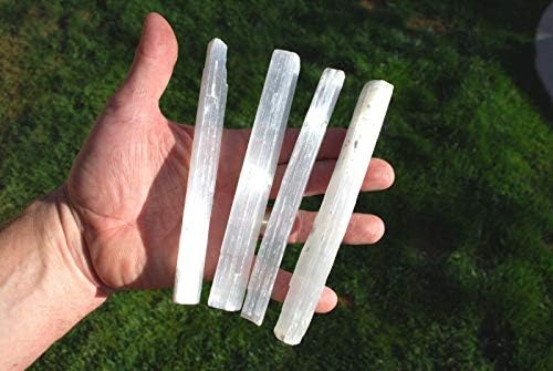 [10 conjuntos] Amazing Pure White Selenite Natural Wands Pooderosos | Feito à mão com pedra preciosa natural de origem