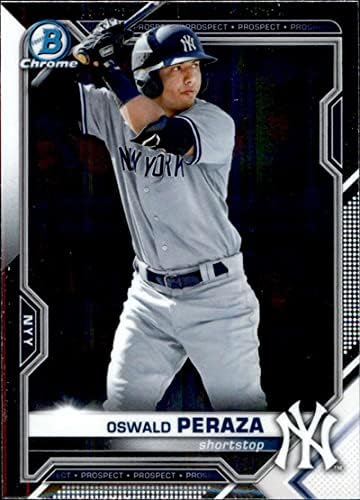 2021 Bowman Chrome Prospects BCP-50 Oswald Peraza New York Yankees MLB Baseball Card NM-MT