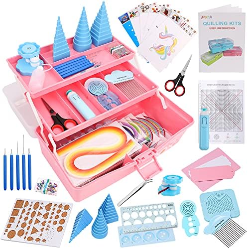 Kits de quilling joyplus para iniciantes com manual, 24 ferramentas de quilling e suprimentos com armazenamento de quilling