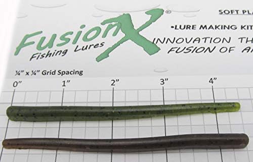 4-1/2 Finesse Worm Lure Making Kit Starter - Bass Rubber Worm - Fisherman Gift - Fusion X Fishing 0045MC Shaky SX