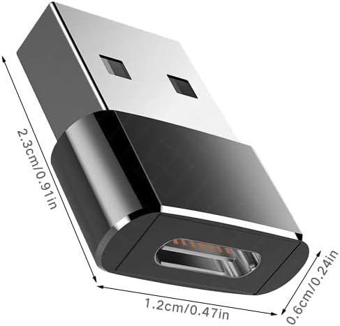 Adaptador masculino USB C fêmea para USB, Hankn USB 2.0 Carregador de energia Tipo C Conversor de conector de cabo para iPhone