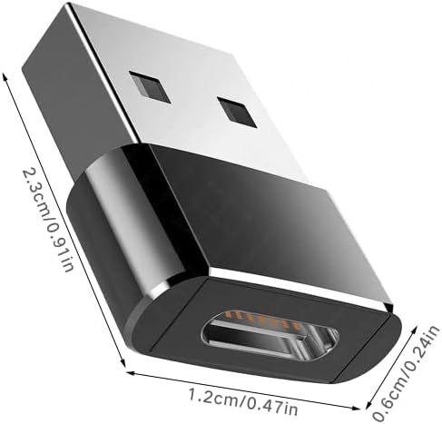 Adaptador masculino USB C fêmea para USB, Hankn USB 2.0 Carregador de energia Tipo C Conversor de conector de cabo para iPhone 13 12 11 Mini iPad Pro Max, MacBook Air Pro, Samsung Galaxy Note Laptop Power Bank Bank Power Bank Bank Power Bank