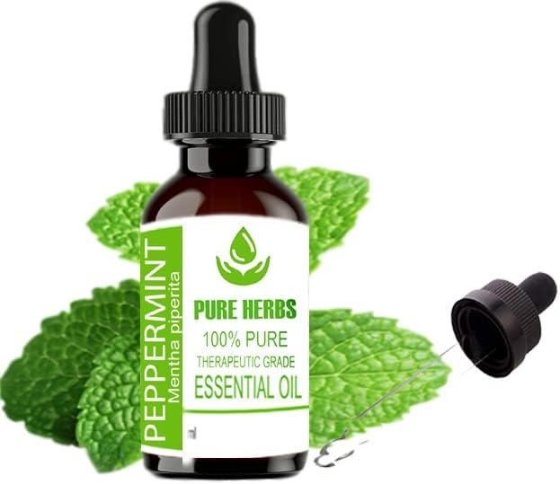 Ervas puras Peppermint Pure & Natural Terapeautic Grade Essential Oil com conta -gotas 15ml