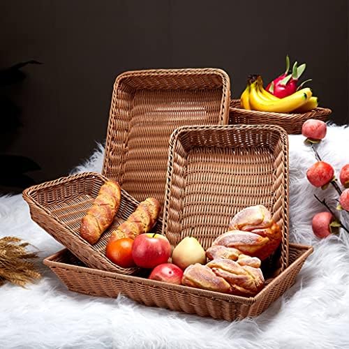 Cesta de tecido guinjo, 5 PCs Bread Storage cestas para alimentos vegetais de frutas, supermercado de lojas rasas que