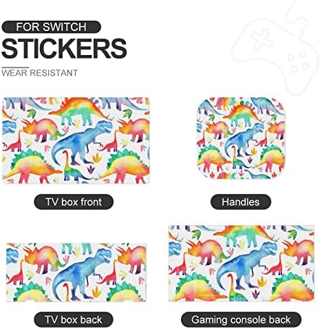 Catoon Dinosaur Pattern4 Switch Skin Skin Skin Skin By Padrão Completo Completo de Proteção de Skin Sticker Compatível com