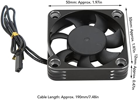 Ventilador de resfriamento do motor Botegra RC, 50mm fácil de instalar JST Plug RC Acessórios de carros Dissipação de calor para RC