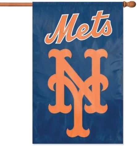 Animal de festas New York Mets NY 2 lados 28x44 premium bordado bandeira de bandeira de bandeira de beisebol