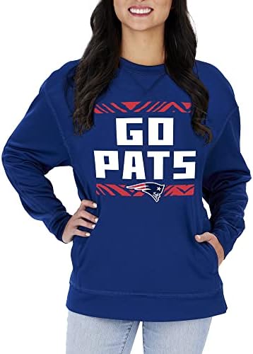 Zubaz Women's NFL Team Color e Slogan Sweatshirt com bolso