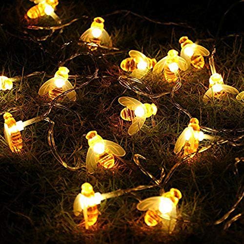 Luzes de cordas de fada de Fairy, com Chen Honeybee, 10 pés 20 LED LEDBEE BATERIA LED LUZES DE LED LED para festa, casamento, natal, decoração, jardins, pátios, etc.