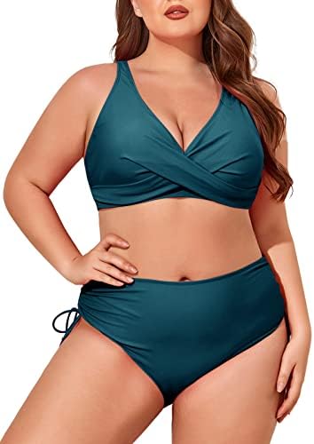 Summer mae plus size biquíni conjunto para mulheres torção em Vital de maiô de maiô de maiô alta