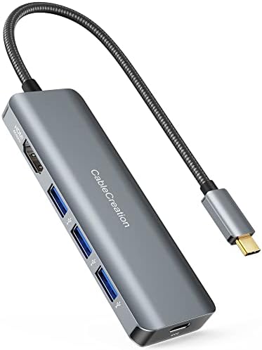 Itens Bundle-2: 5 em 1 USB C Hub e Adaptador HDMI VGA HDMI, Adaptador multiporto de MacBook USB-C Dock | Adaptador de vídeo