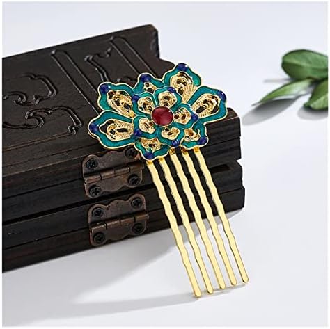 Isigma chinês hanfu pente de cabelo tradicional clássico estilo de cabelo elegante e elegante lótus acessórios para cabelo