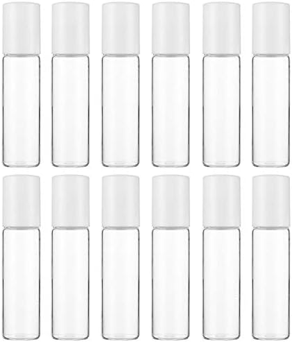12 PCS Garrafas de rolos de vidro transparentes vazios de óleo essencial de óleo essencial Roll-on Garrafas Cosméticos