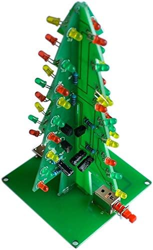 Zym119 Tree tridimensional da árvore de Natal 3D LED KIT DIY RED/Verde/amarelo LED Flash Circuit Kit Electronic Fun Suite Circle