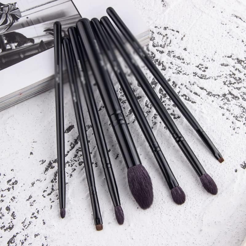 MJWDP 7pcs compõem pincéis define uma pincel de alça de madeira para a sombra de maquiagem Blending Shader Highlighter Tools