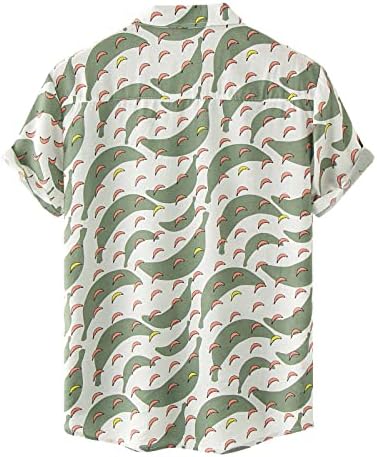 Camisa de moda casual masculina Top Floral Hawaii Tops estampados de camisa elegante de manga curta Camisa de colarinho virada para