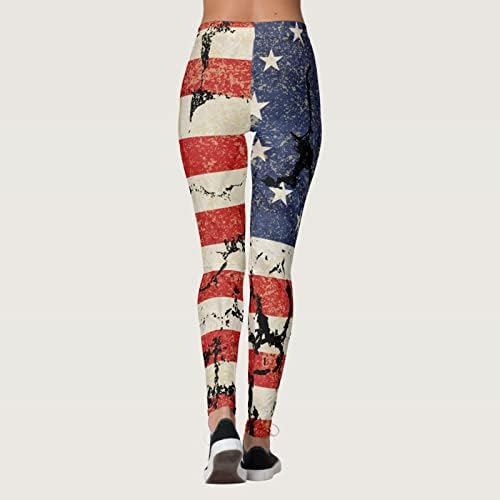EUA 4 de julho Leggings for Women American Flag Buttery Soft calças de cintura para a corrida de ciclismo de yoga Legging