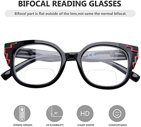 Olhos para o olho de 4 óculos de leitura bifocal feminino Leitores Bi-Focais +2.50