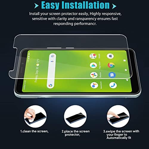 Zeking [3 pacote] projetado para estréia de críquete Smart Tempered Glass Screen Protector, 9H dureza [HD Clarity] Caso amigável anti-arranhão, bolhas grátis