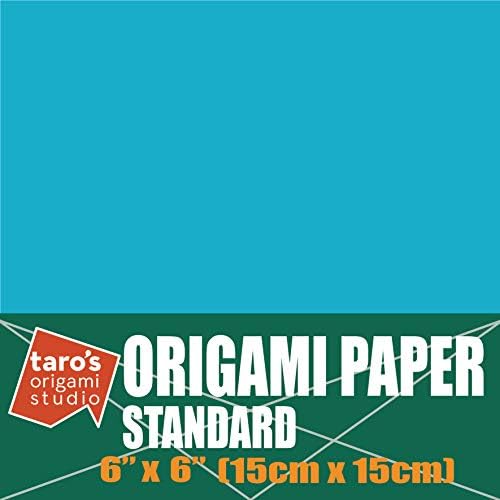 [Taro's Origami Studio] padrão de 6 polegadas de 6 polegadas de cor única folhas de 50 folhas quadradas de papel japonês