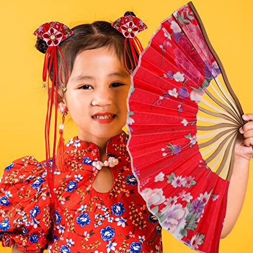 5 PCs Girls Japanete Cabelo japonês Acessórios para cabelos Kimono Japanese Flor Tirel Band Band Clip for Kids com Sakura