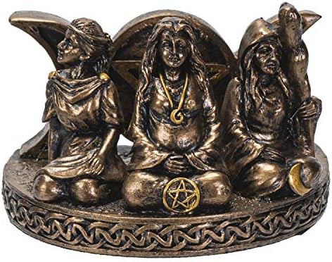 Mãe Maiden Crone, titular do cartão de visita para mulheres, deusa do Celtic Triple Painted Triple Goddess Display Display, 3 1/2 x 2 1/2 x 2 3/8