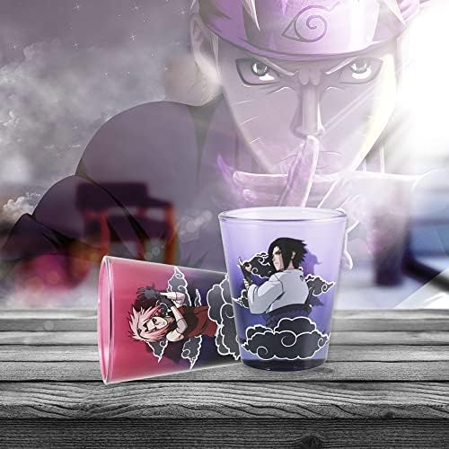 Official Naruto Shippuden colecionável Mini bebendo tequila tequila Shot Glasses Gift Greet of 4, 2 oz de vidro por