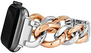 Pulseira da cadeia de moda de Anne Klein para Apple Watch, Segura, Ajustável, Apple Watch Substacement Band, se encaixa na