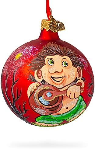 Troll the Cook Glass Ball Christmas Ornament 3,25 polegadas